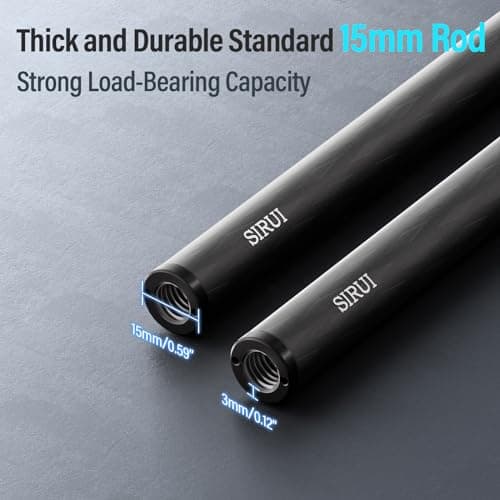 SIRUI Carbon Fiber Rods, Universal 12" Camera Rail Support System, Follow Focus, Shoulder Rig, AM-CR300, Pack of 2 — view 3