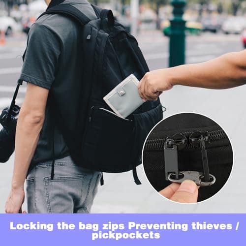 Mabor Zipper Clips Anti Theft Deterrent, 4 PCS Small Zip Puller Locks — view 2