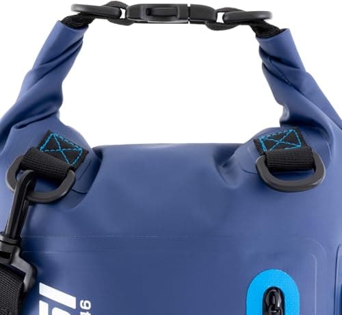 CRESSI Ocelot Waterproof Dry Bag Roll Top Sack for Beach, Boat and Travel, Lightweight Water Resistant Gear Bag with Front Zip Pocket and Shoulder Strap for Water Sports, Unisex, Blue/Light Blue, 10 L — view 3