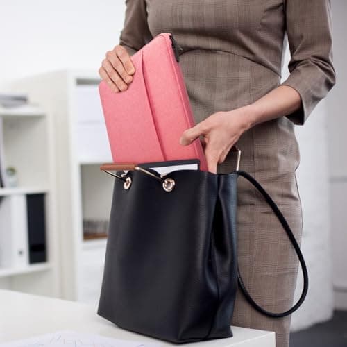 HEDUGO Laptop Sleeve Case with Accessory Pocket Padded Computer Carrying Pouch 15 to 16 inches Compatible with MacBook Air/Pro Protective Laptop Cover for 15”-16” Chromebook/Notebook/Tablet, Pink — view 6