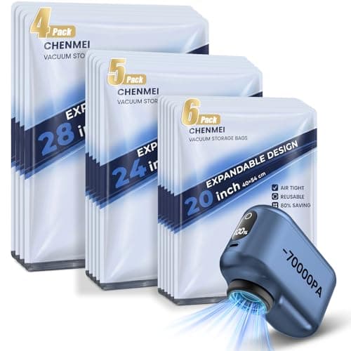 Vacuum Storage Bags with Electric Pump, 15-Pack Vacuum Bags for Travel