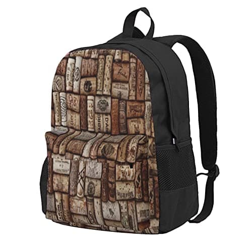 FEYUNYAN Wine cork Large Capacity Backpack, Durable Travel Hiking Backpack with Laptop Compartment & Ventilated Straps, Water-Resistant Daypack for School, Outdoor, Gym Unisex