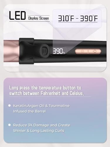 Mini Hair Curling Tongs for Short Hair 25mm, Travel Hair Tongs Iron for Europe, Portable Hair Wand Dual Voltage with 5 Heat Settings — view 5