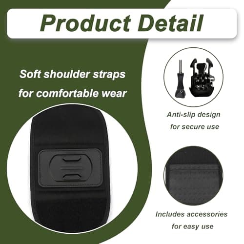 Backpack Shoulder Strap Mount for GoPro Hero Series DJI Osmo Insta360 Action Camera, Bag Strap Mount Accessories Adjustable Pads Swivel Base Clip Holder Attachment Hiking Biking Skiing Outdoor Sports — view 3