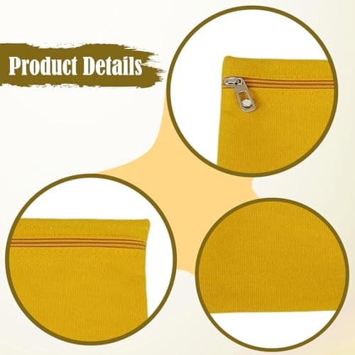 Sew in Pocket with Zipper Wallet Mobile Storage Pouch Canvas Travel Security Pocket Secure- Yellow — view 2