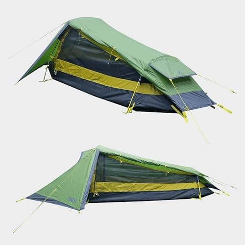 OEX Phoxx 1v2 1 Man Tent with Porch, Lightweight & Easy to Pitch Technical Tent for 1 Person, Compact Pack Size, Ideal for Backpacking, Hiking & Wild Camping, 5000mm HH, Green (Forest Green) — view 4