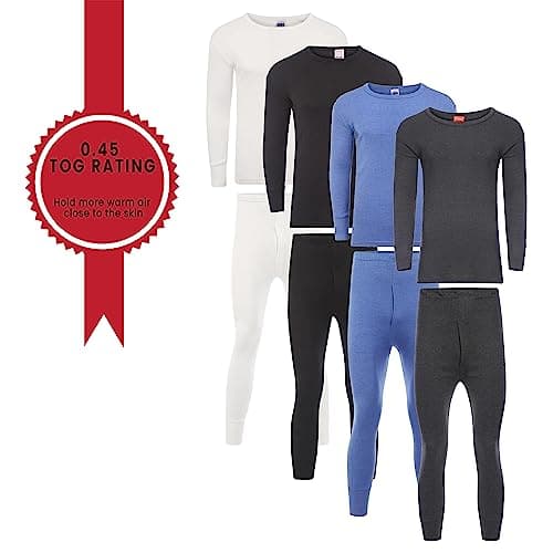 Heatwave® Men's Extreme Thermal Underwear Set, Long Sleeve Top & Long Johns, Winter Outdoor Ski Wear Thermals, XX Large Charcoal — view 5