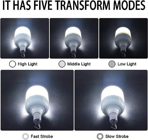 2 Pack 30W Rechargeable LED Camping Tent Bulb Lantern Emergency Light — view 3