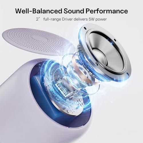 Bobtot Portable Bluetooth Speakers with Strap Mini Speaker, Purple — view 2