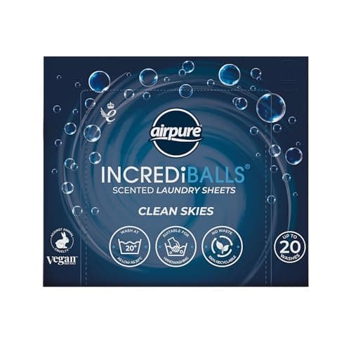 airpure INCREDiBALLS Laundry Detergent Sheets - Scented - Clean Skies