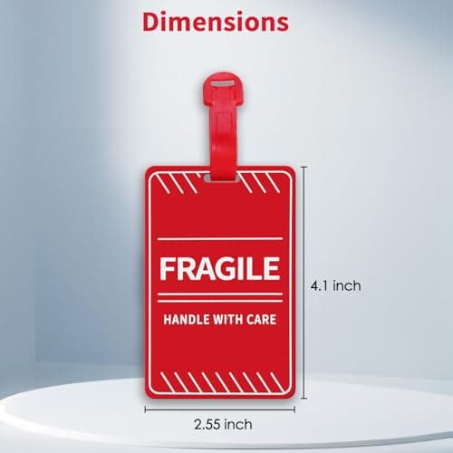 MEDMAX 2 Pack Fragile Luggage Tag with Name ID Card — view 2