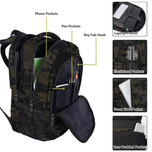 MATEIN 15.6 Inch Travel Laptop Backpack, Work Bag Lightweight Laptop Bag — view 3