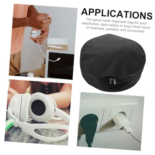 DOITOOL Portable Ev Charger Storage Bag for Car Charger Cable Organizer Mini Mesh Pockets for Travel and Daily Use Black — view 4