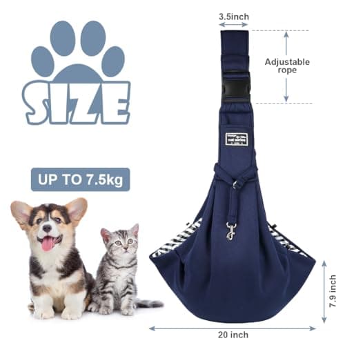 Adiwo Dog Carrier Bag Dog Sling, Reversible Hands-free Puppy Carrier for Small & Medium Dog Cat, Soft Breathable Dog Carrier Slings, Adjustable Shoulder Strap Pet Bag For Outdoor Walking Travel — view 2