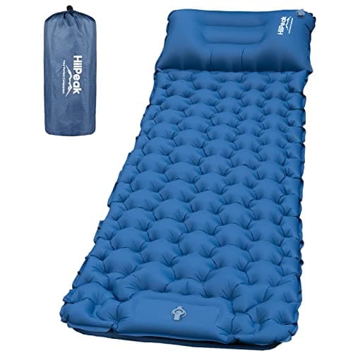 HiiPeak Camping Sleeping Pad - Ultralight Inflatable Sleeping Mat with Built-in Foot Pump & Pillow, Compact Waterproof Camping Air Mattress for Tent, Backpacking, Hiking, Tent Trap Traveling
