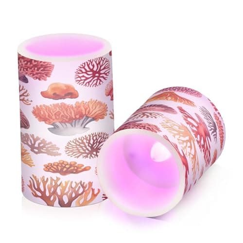 xigua Flameless Candles, Cute Sea Corals Flickering LED Candles,2 Pack Battery Operated Candle with 18-Key Remote or Wedding, Table, Halloween, Christmas Decor — view 2