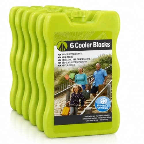 VFM e-Store Ice Packs for Cool Box | 6 Pack 200Ml Reusable Freezer Blocks for Lunch Boxes | Cooler Bags | Picnic | Camping & Beach