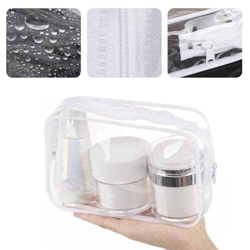 10 Pcs Clear Travel Toiletry Bags with Zippers, 7.5 x 4.8 Inch Portable Waterproof Cosmetic Makeup Bags for Family, Men, Women (White) — view 3