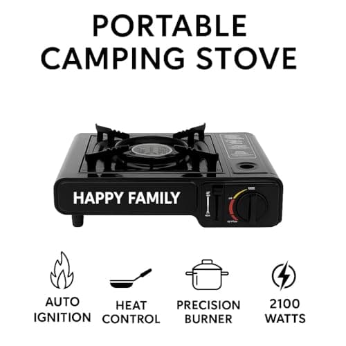 EXPANSIA Portable Gas Stove, Compact Camping Stove Gas Portable with Carry Case, Lightweight Camping Cooker for Outdoor Trips, Durable for Hiking, Fishing & Equipment — view 3