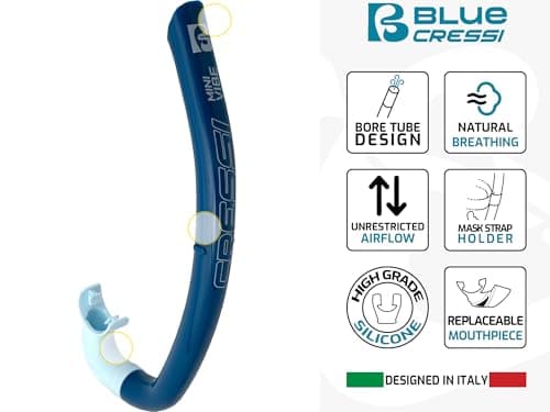 CRESSI since 1946 - Nautilus Combo Kid - Breezy Mask Separate Polycarbonate Lenses + Mini Vibe Snorkel TPR Tube Silicone Mouthpiece Ideal Snorkeling and Surface - Agua Camo - One Size - Kid — view 4