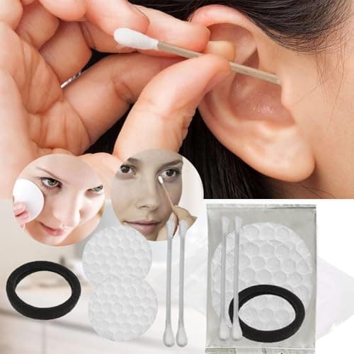 50Pcs Individually Wrapped Travel Vanity Kit;Disposable Makeup Remover Kit;Each includes Cosmetic Cotton Pads,Cotton Swabs,Hair Tie; Hygiene Hotel Amenities Kit; Hotel Toiletries Outdoors — view 6