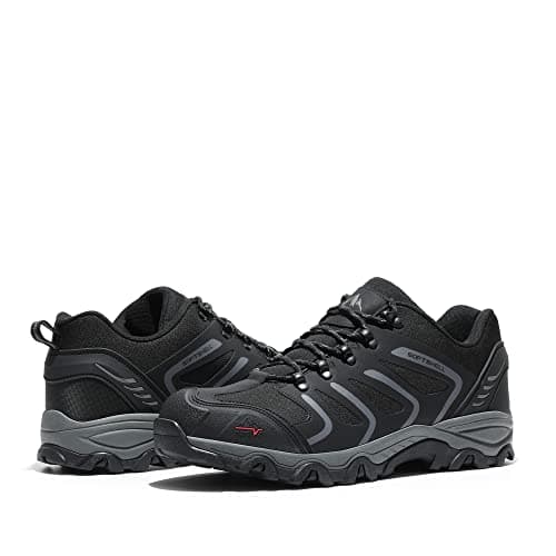 NORTIV 8 Men's Low Top Waterproof Hiking Shoes Trekking Trails Outdoor Work Shoes,Size 5.5,Army/Green/Black/Orange,160448_Low,Size 8,Black/Dark/Grey,160448_Low — view 5