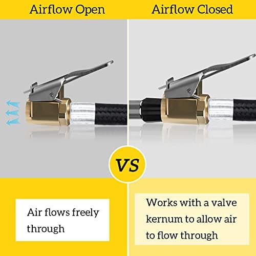URAQT Car Valve Lever Plug Air Chuck, 2Pcs Brass Tyre Valve Air Pump Clip, Car Pump Accessories Thread Nozzle Adapter, Tire Air Chucks Open End Inflator Valve Connector for Car Truck (8mm) — view 4