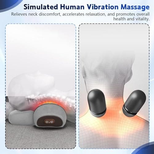 3 in 1 Neck Massager, 2026 New Heated Massage Neck Pillow, Cervical Traction Bed Back Pillow Sleeping, Deep Massage and Relaxation, Ergonomic Design — view 4