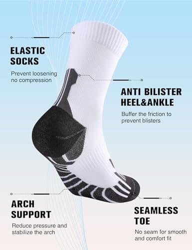 Lounwee Crew Compression Running Socks: 15-20 mmhg Arch Support Compression — view 5
