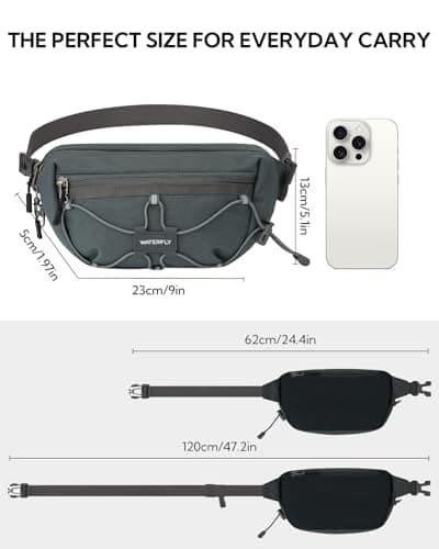 Waterfly Bum Bag Fanny Pack Waist Packs with RFID Blocking Grey — view 3