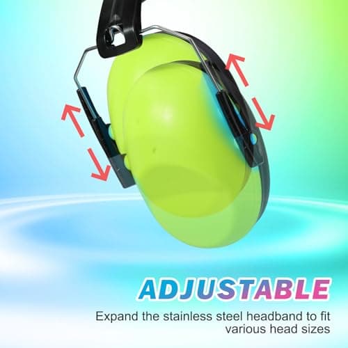 Kriogor Ear Defenders Children 2 Pack, 26dB SNR Soft Kids Ear Defenders, Noise Cancelling Headphones, Hearing Protection Earmuffs Adjustable Ear Protector for Boys Autism Flights Study (Green & Blue) — view 6