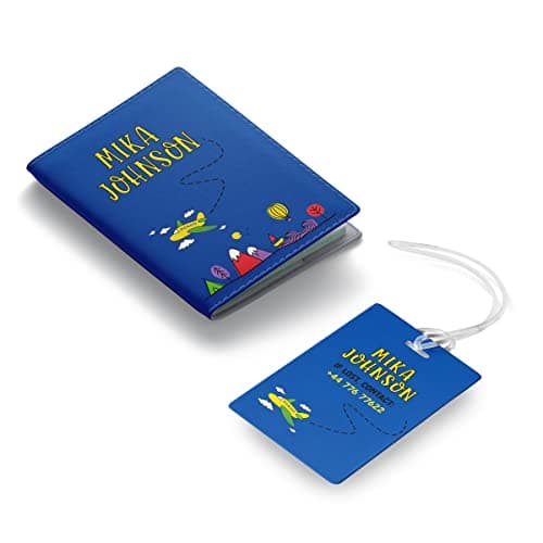 NOT JUST A PRINT My First Passport Cover Personalised - with Any Kids Name | Customised Fun UK Passport Holder | Toddler Children's 1st Passport Adventure Awaits Wallet (Superhero Brights) — view 5