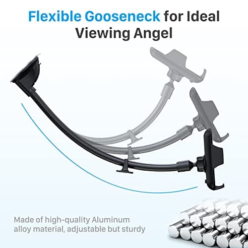 YOSH Windscreen Car Phone Holder, Windshield Phone Mount with Gooseneck — view 5