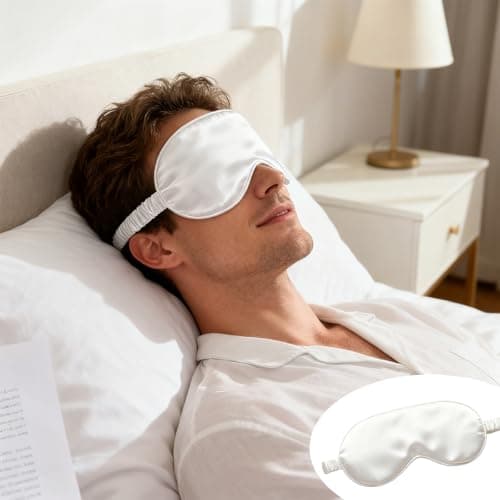 Sleep Silk Sleep Comfortable Blindfold Eyeshade Satin Eye Covers Eye for Girls Women Kids Favor- White — view 6