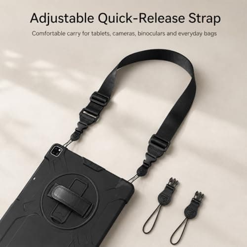Black Adjustable Nylon Shoulder Strap Quick Release for Camera Binoculars — view 3
