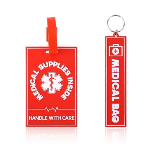 2pcs Medical Alert Luggage Tags for Bag Equipment