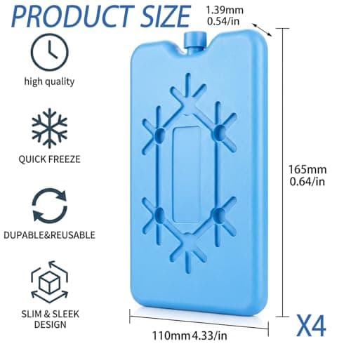 EujRcf 4 Pack Ice Packs For Cool Box, Freezer Blocks — view 2