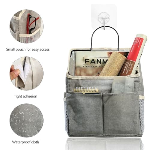 2pcs Wall Hanging Storage Bags with Pockets,Black,Bag organiser wall — view 3