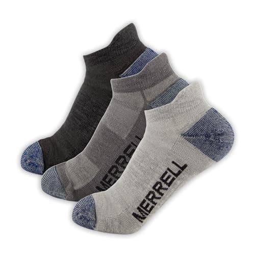 Merrell Trekker Outdoor Low Cut Socks, Charcoal Heather, Medium-Large