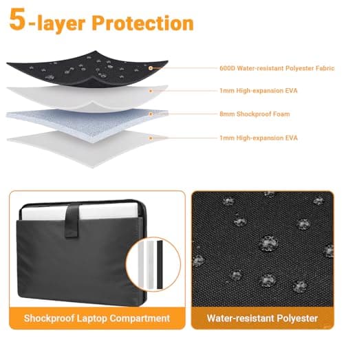 ZYB Waterproof Laptop Bag 15 15.6 16Inch Laptop Case 15 15.6 16 Inch-Black — view 3