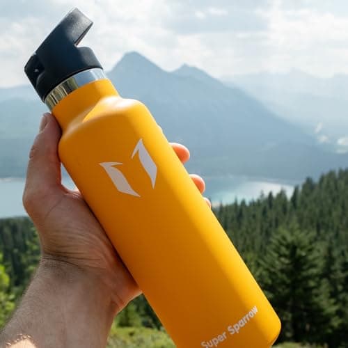 Super Sparrow Stainless Steel Water Bottle - 750ml - Vacuum Insulated Metal Water Bottle - Standard Mouth Flask - BPA Free - Straw Water Bottle for Gym, Travel, Sports — view 6