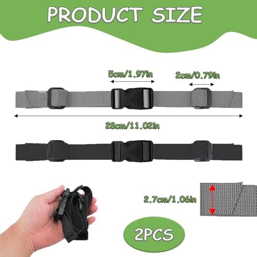 2 Pcs Backpack Chest Straps, Backpack Adjustable Chest Strap for School Bags Sternum Straps For Backpacks Straps, Non-Slip Quick Release Backpack Sternum Strap for Outside Travel (Black, Gray) — view 2