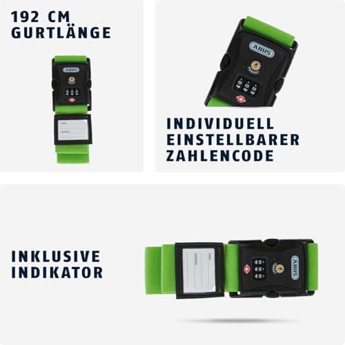 ABUS Luggage Strap 620TSA/192 with TSA Lock - 3-Digit Code, Green — view 3