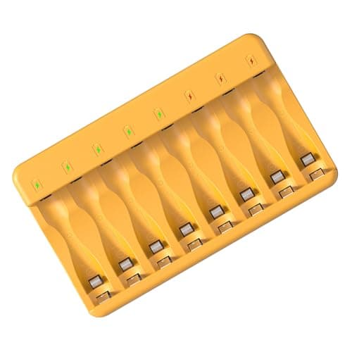 Wiffe Simultaneous Battery Pack for 8 Rechargeable Batteries with Intelligent Type C Fast Charging Fast Charging Battery Pack