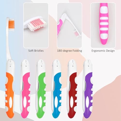6PCS Folding Travel Toothbrush, Portable for Adults & Children — view 3