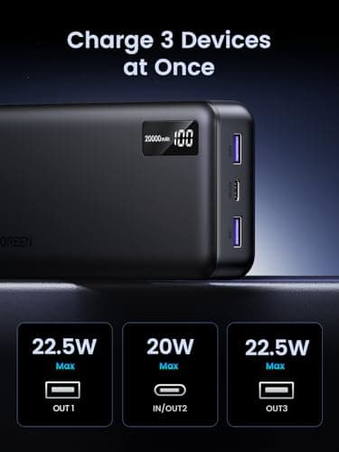 UGREEN Nexode 20000mAh PD 20W QC Power Bank Built-in Cable — view 3