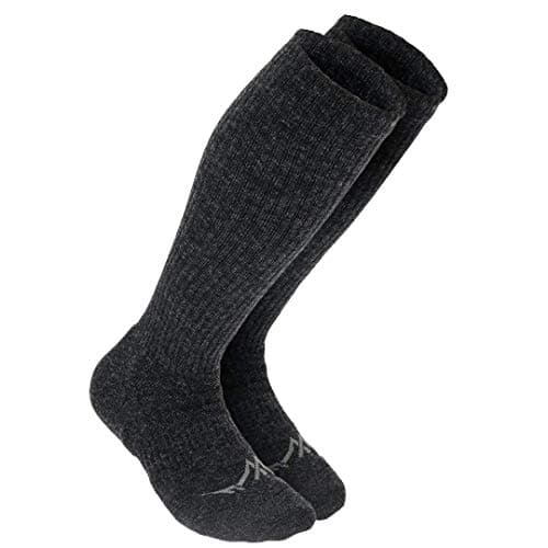 Wanderlust Knee-High Merino Wool Compression Socks For Men and Women Charcoal, Charcoal, M