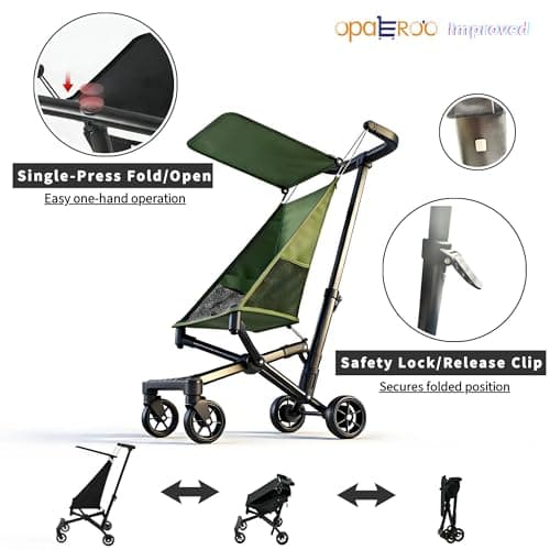 Opaeroo Baby Stroller Lightweight Folding Pushchair 2.8kg 0-4yrs Green — view 6