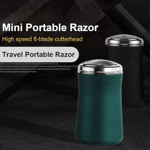 YIXANNX Shaver Rechargeable IPX7 Waterproof Travel Face Trimmer Aluminum Alloy Handheld Compact Salon Beard Shaving, Dark Green — view 2