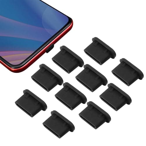 USB C Dust Plug - 10 Pack Port Cover - Dust Plugs Keep Charging Ports Clean- Storage Box Compatible With All USB C Ports -C Devices Phones Earphones Tablets Mobile Phone Camera Laptop